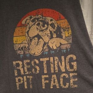 Resting Pit Face Dog Tee - Charcoal